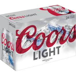 Coors Light Lager Beer - 24 cans / 12oz