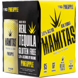 Mamitas Pineapple Tequila + Soda - 4 cans / 12oz