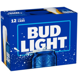 Bud Light/Budweiser 12pk can/btl