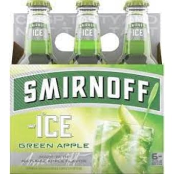 Smirnoff Green Apple 6 Pack 12oz Bottles