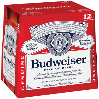 Budweiser Lager - 12 bottles / 12oz