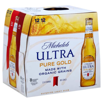 Michelob Ultra Pure Gold Light Beer - 12 bottles / 12oz