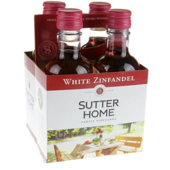Sutter Home White Zinfandel - 4 plastic bottles / 187mL