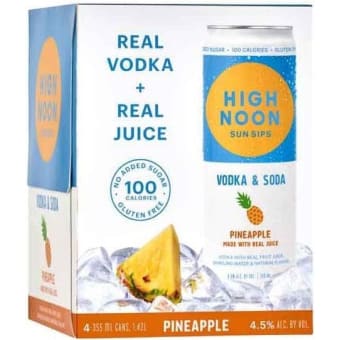 High Noon Seltzer Pineapple 4 Pack 355Ml can
