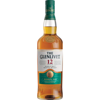 The Glenlivet 12 Years Old Single Malt Double Oak Whiskey Scotch - 750mL