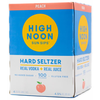 High Noon Peach Hard Seltzer - 4 cans / 12oz