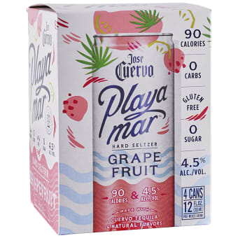 Jose Cuervo Playamar Tequila Seltzer Grapefruit - 4 cans / 12oz