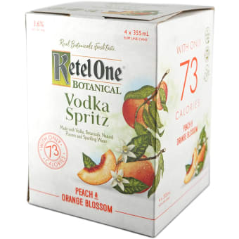 Ketel One Botanical Vodka Spritz Peach & Orange Blossom Cans - 4 cans / 12oz