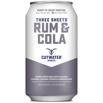 Cutwater Three Sheets Rum & Cola - 1 can / 12oz
