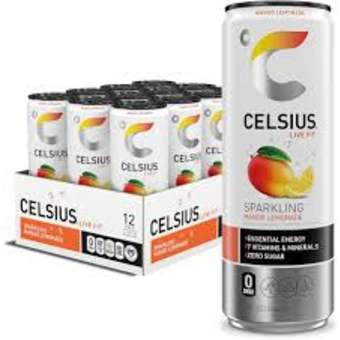Celsius 12 Pack Cans Sparkling Mango Lemonade