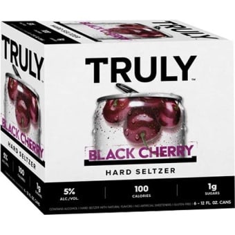 Truly Hard Seltzer Black Cherry Spiked & Sparkling Water - 6 Cans/ 12oz