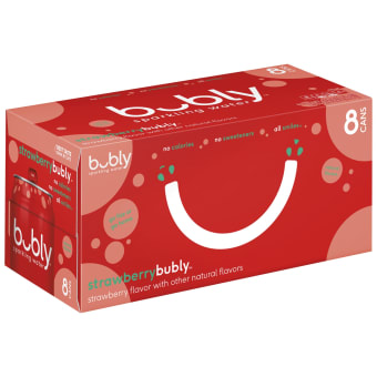 Bubly Strawberry Sparkling Water - 8 cans / 12oz