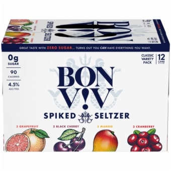 BON V!V Spiked Seltzer Variety Pack - 12 cans / 12oz