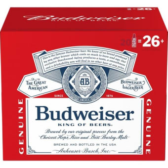 BUDWEISER ALUMINUM CAN 20PK 16 oz