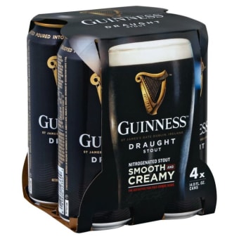 Guinness Draught Smooth & Creamy - 4 pack can / 16oz