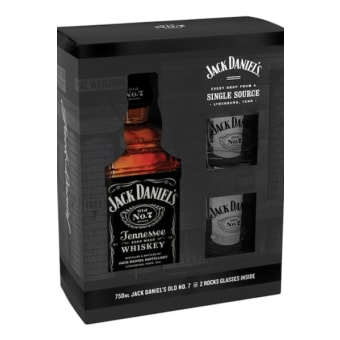 JACK DANIELS BLACK LABEL GIFT SET 750ML