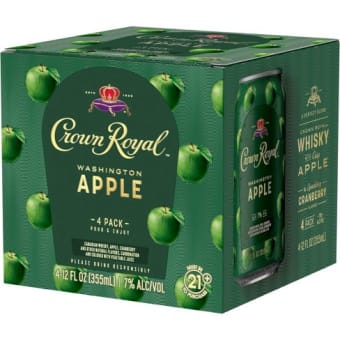Crown Royal Apple Canadian Whiskey Cocktail - 4 cans / 12oz