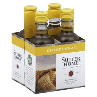 SUTTER HOME 4PK CHARDONNAY 187 ML