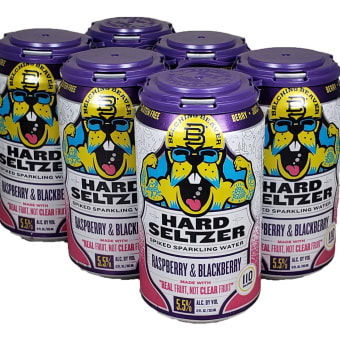 Belching Beaver Hard Seltzer Raspberry & Blackberry 6 pack can