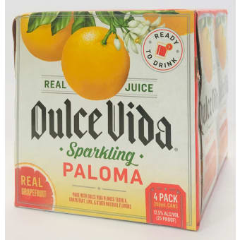 Dulce Vida Tequila Sparkling Paloma - Ready To Drink Cans - 4x 200ml Cans