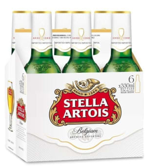 Stella Artois 6 pack bottle