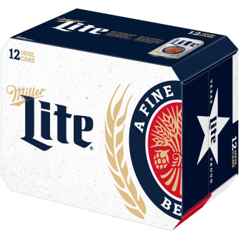 Miller Lite Lager Beer 12 Pack Can