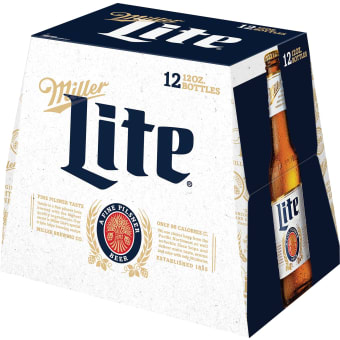 Miller Lite Light Beer - 12 bottles / 12oz