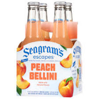 Seagram 4 Pack Bottles Peach Bellini