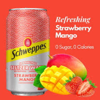 Schweppes Strawberry Mango Seltzer 12pack Cans