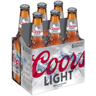 Coors Light Beer - 6 bottles / 12oz