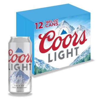 Coors Light Beer - 12 cans / 16oz