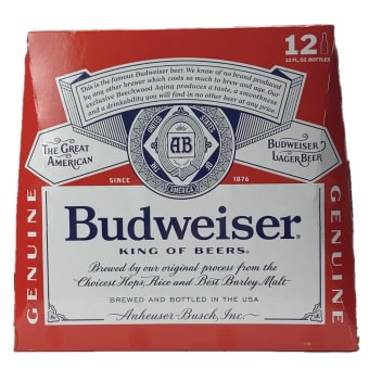 Budweiser (5.0% ABV) - 12 pack / 12oz bottle