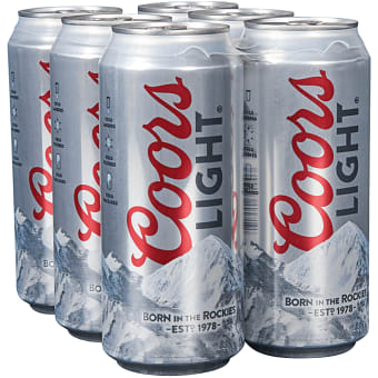 COORS LIGHT CAN 6PK 16 oz