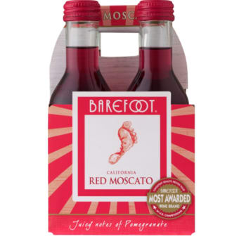 BAREFOOT RED MOSCATO 4PK 187ml