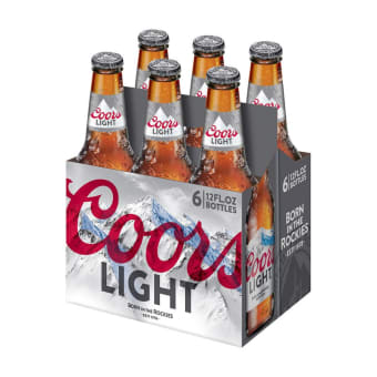 COORS LIGHT BOTTLE 6PK 12oz