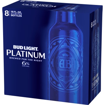 BUD LIGHT PLATINUM ALUMINUM BOTTLE 8PK 16 oz