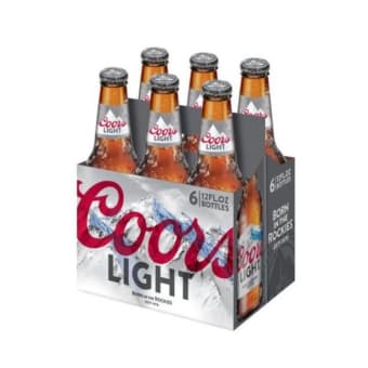 COORS LIGHT -6PK-12 OZ BOTTLE