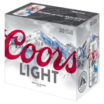 COORS LIGHT 30PK CANS