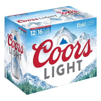 Coors Light Beer - 12 cans / 16oz