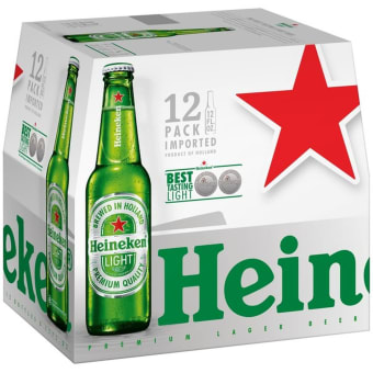 Heineken Light Pale Lager - 12 bottles / 12oz