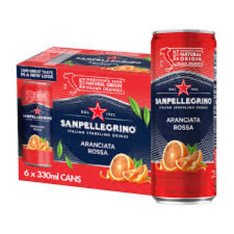 San Pellegrino 6 Pack Cans Aranciata Rossa