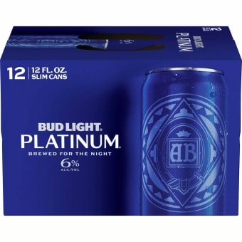 Bud Light Platinum Beer - 12 cans / 12oz