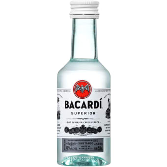 Bacardi 80 Proof Gluten Free Superior White Rum Bottle (50 ml)