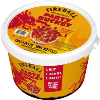 Fire Ball Party Bucket Cinnamon Flavored - 20 bottles / 50mL