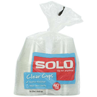 Solo Clear Plastic Cups - 40x 9oz Counts