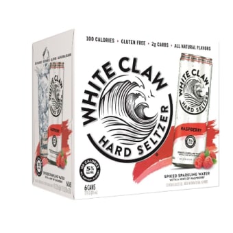 White Claw Raspberry Hard Seltzer - 6 Cans/ 12oz