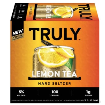 Truly Hard Seltzer Lemon Tea Spiked & Sparkling Water - 6 Cans/ 12oz