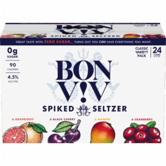 BON V!V Spiked Seltzer Variety Pack - 24 cans / 12oz