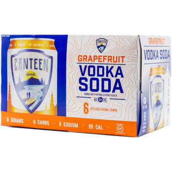 Canteen Ruby Red Grapefruit Vodka Soda - 6 cans / 12oz