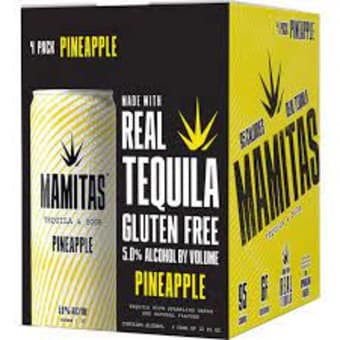 Mamitas Pineapple Tequila & Soda - 4 cans / 12oz